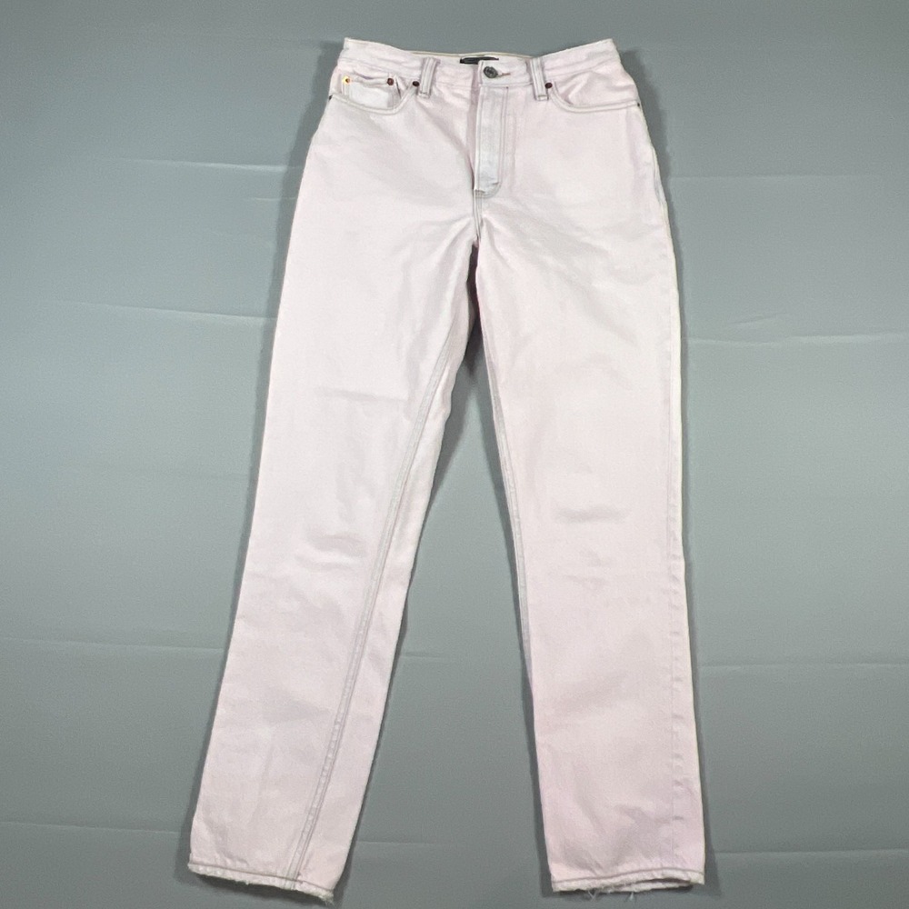 Abercrombie & Fitch Mom Jeans Womens 26 Light Pink Cotton Light Wash Skinny Leg